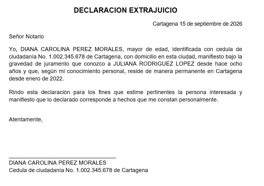 ejemplo declaracion