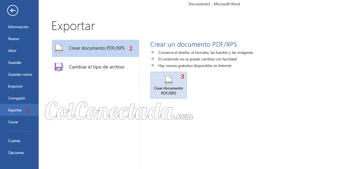 Exportar documento a PDF