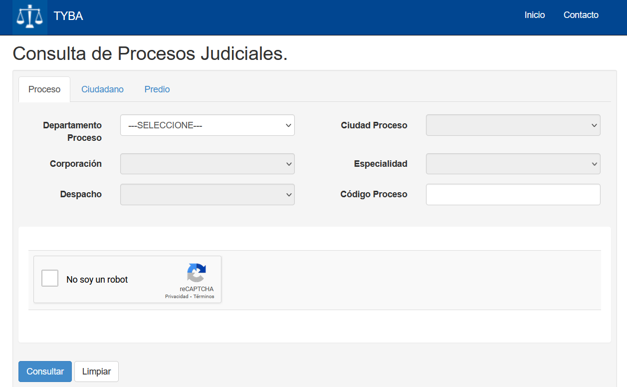 Consultar procesos judiciales en línea con Tyba