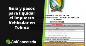 Impuesto de vehículos Tolima por Internet 2023