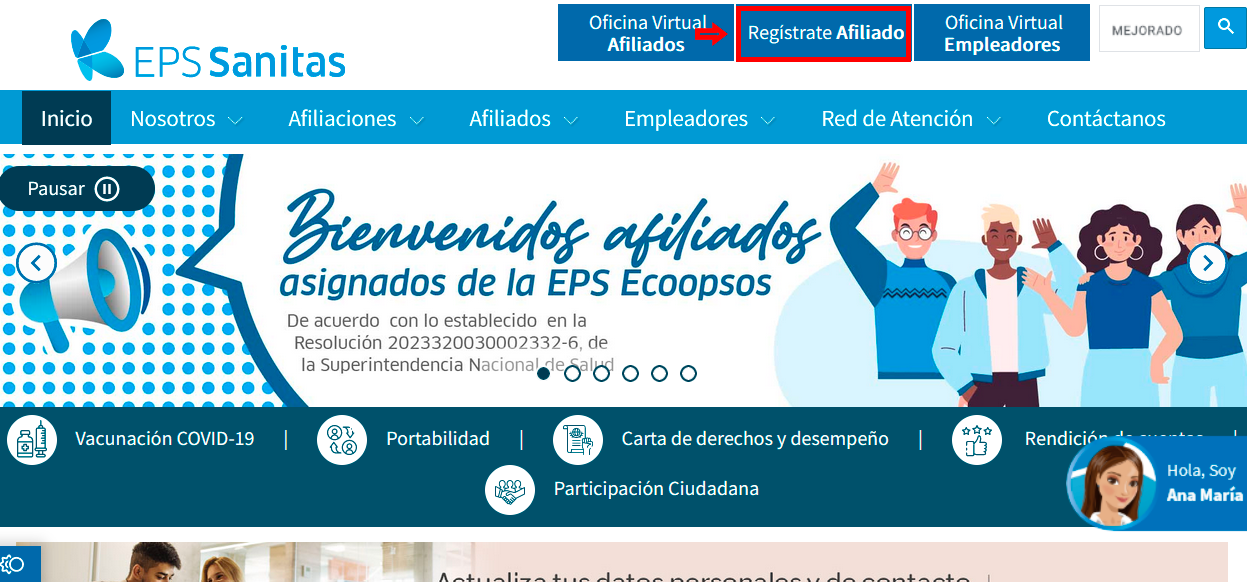 Sanitas EPS sitio web